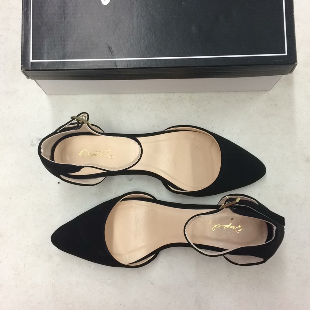 NIB Black Nubuck D’Orsay Heels